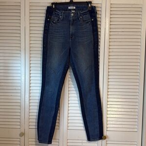 Good American Size 8 Jeans w/ dark blue side strip